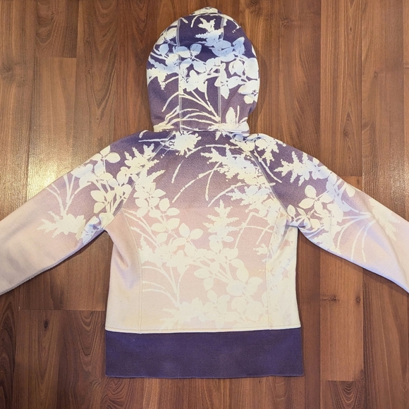Lululemon rare White & Purple Floral Scuba Hoodie - size 8 - Picture 2 of 5